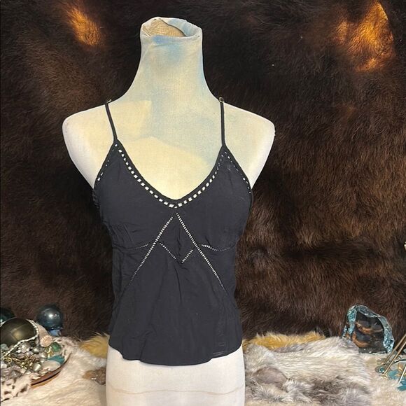 Black Women's Top with adjustable straps S (5175) - Picture 1 of 6